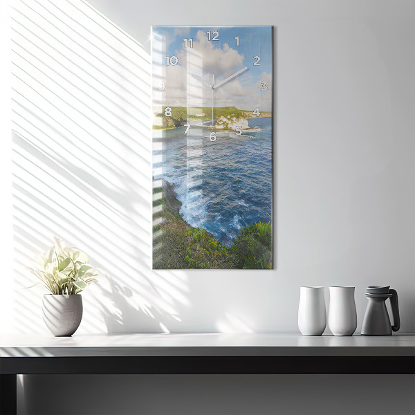 Modern vertical wall clock Ocean Coast