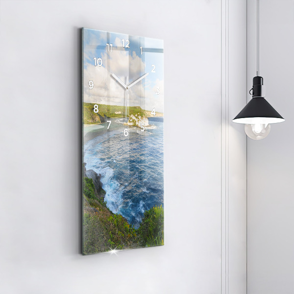 Modern vertical wall clock Ocean Coast