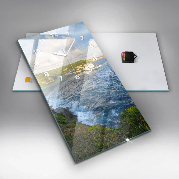 Modern vertical wall clock Ocean Coast