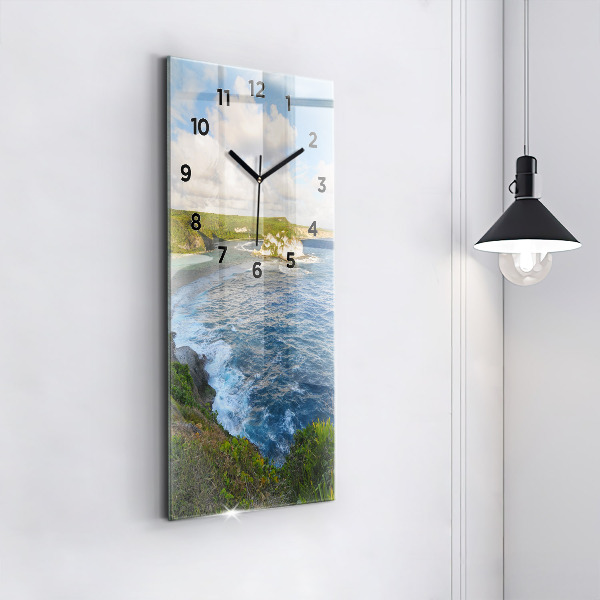 Modern vertical wall clock Ocean Coast