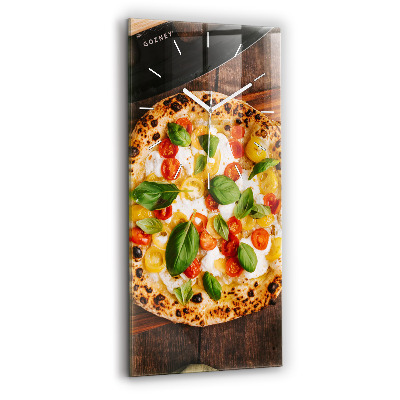 Modern vertical wall clock Italian pizza