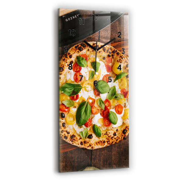 Modern vertical wall clock Italian pizza