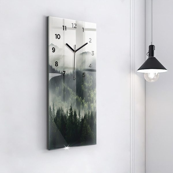 Modern vertical wall clock Forest Landscape