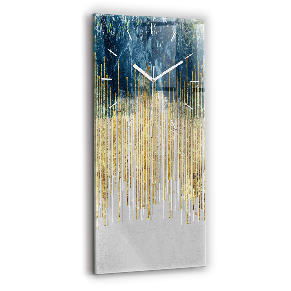 Modern vertical wall clock Decorative pattern and gold