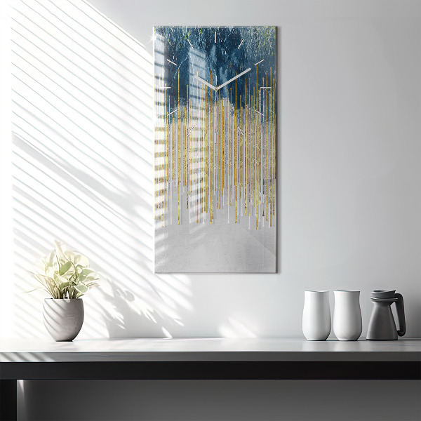 Modern vertical wall clock Decorative pattern and gold