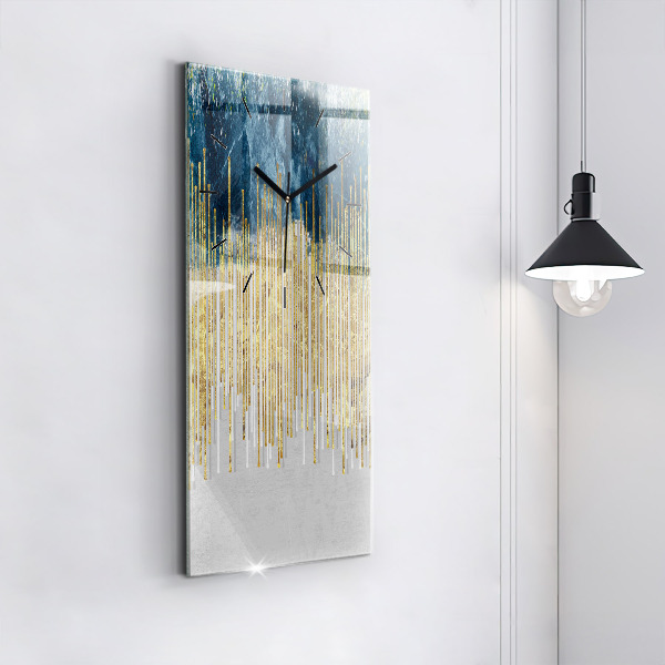 Modern vertical wall clock Decorative pattern and gold