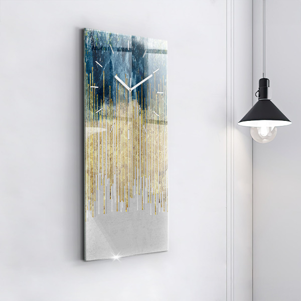 Modern vertical wall clock Decorative pattern and gold