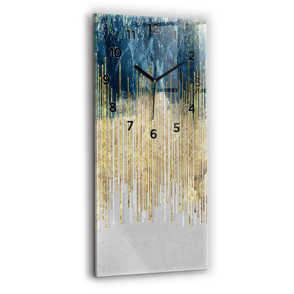 Modern vertical wall clock Decorative pattern and gold