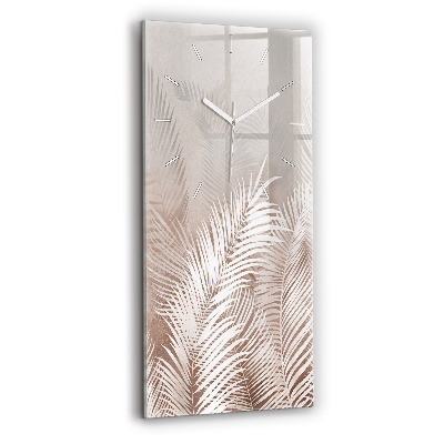 Modern vertical wall clock Tropical boho leaves