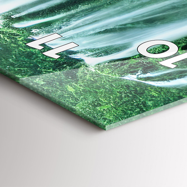 Modern vertical wall clock Waterfall among the moss