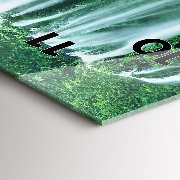 Modern vertical wall clock Waterfall among the moss