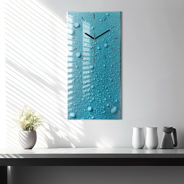 Modern vertical wall clock Water drops on glass