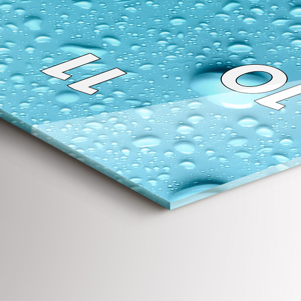 Modern vertical wall clock Water drops on glass