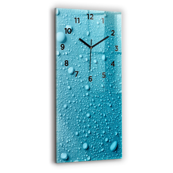 Modern vertical wall clock Water drops on glass