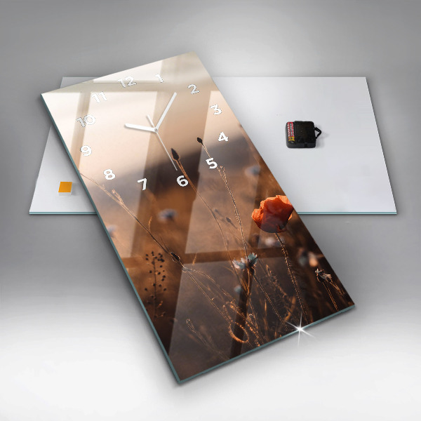 Modern vertical wall clock Field sunrise