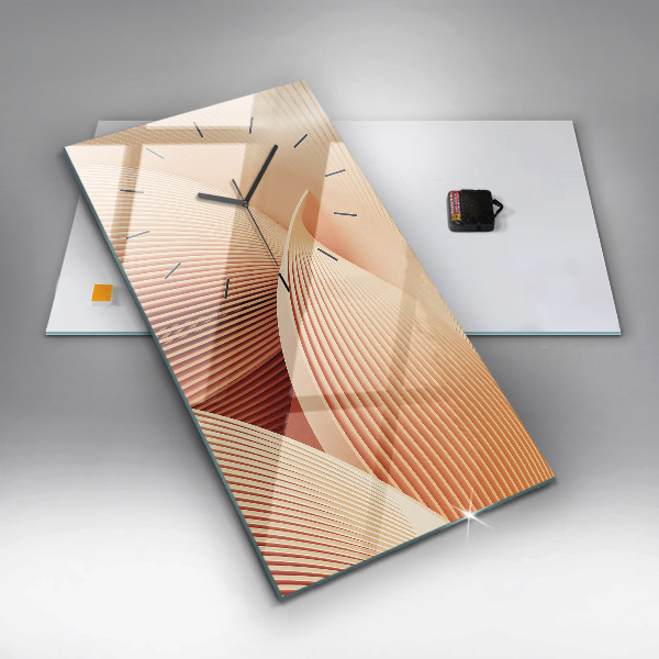Modern vertical wall clock Abstract wave pattern