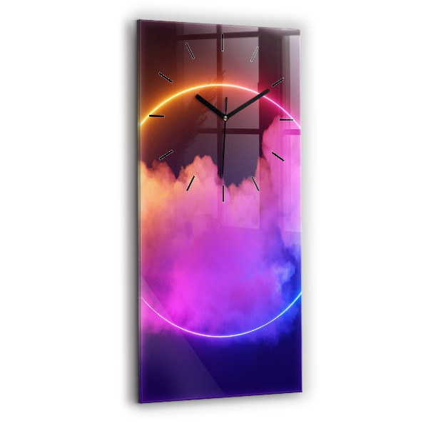 Modern vertical wall clock 3D smoke abstract