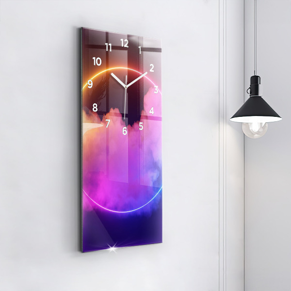 Modern vertical wall clock 3D smoke abstract