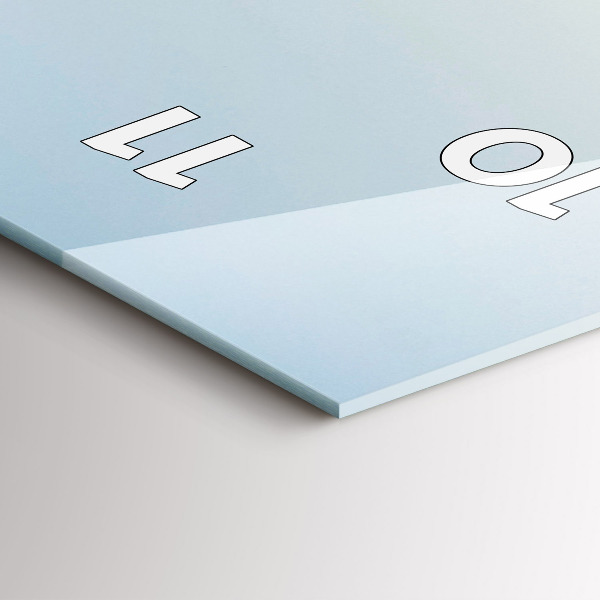 Modern vertical wall clock Mountains and field