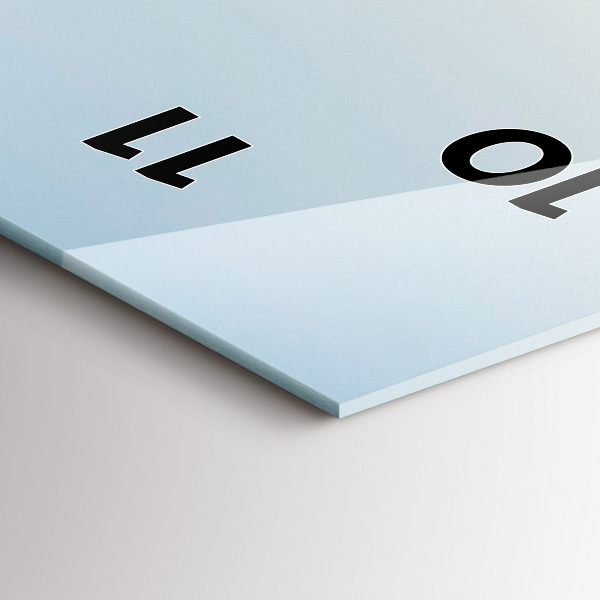 Modern vertical wall clock Mountains and field