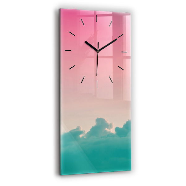 Modern vertical wall clock Sky and mountain gradient