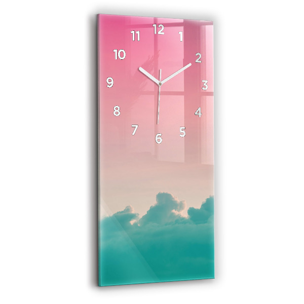 Modern vertical wall clock Sky and mountain gradient