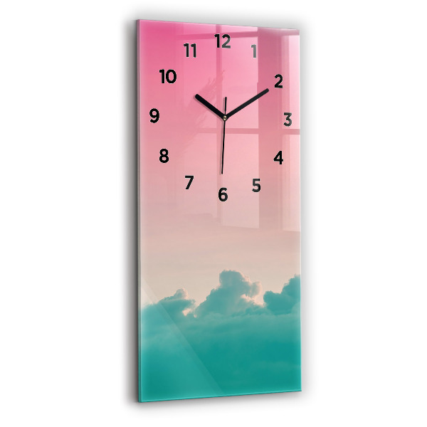 Modern vertical wall clock Sky and mountain gradient