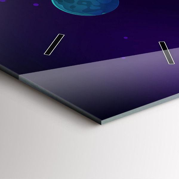 Modern vertical wall clock Planets galaxy