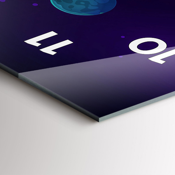 Modern vertical wall clock Planets galaxy