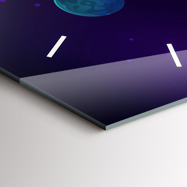 Modern vertical wall clock Planets galaxy