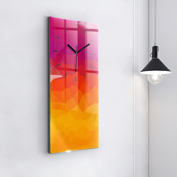 Modern vertical wall clock Colorful abstraction