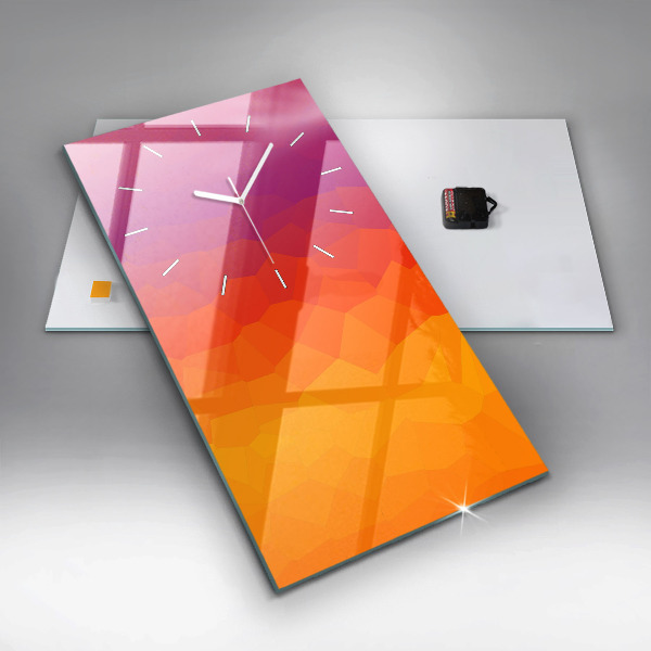 Modern vertical wall clock Colorful abstraction