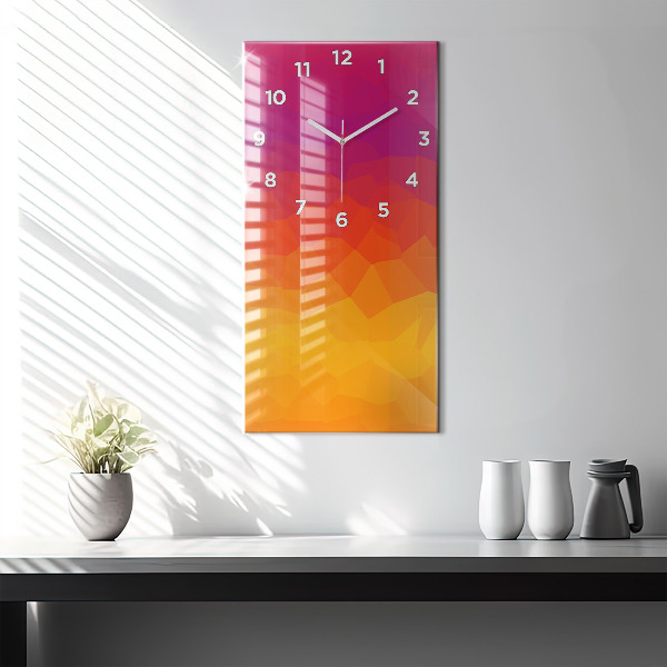 Modern vertical wall clock Colorful abstraction
