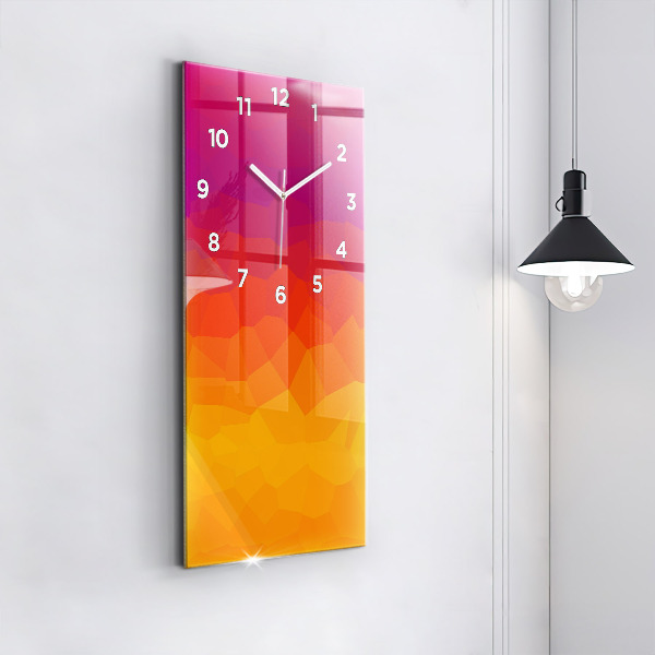 Modern vertical wall clock Colorful abstraction