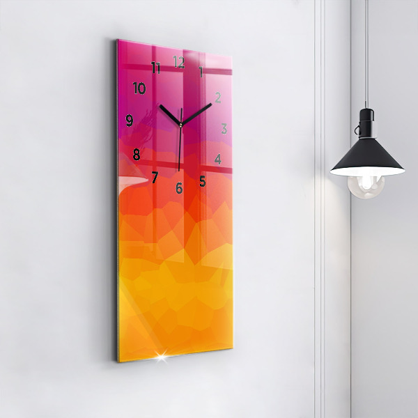 Modern vertical wall clock Colorful abstraction