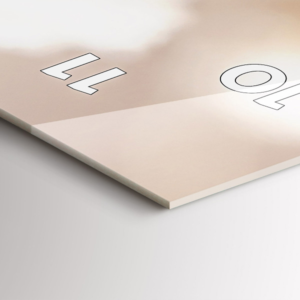 Modern vertical wall clock Small white flowers