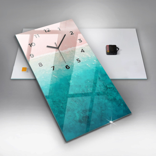 Modern vertical wall clock Beach sea sand