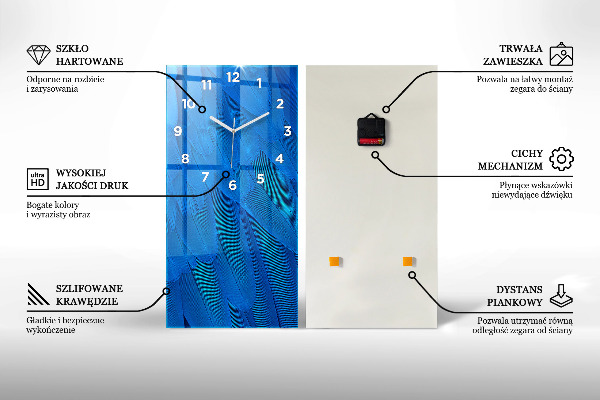 Modern vertical wall clock Triangles abstract