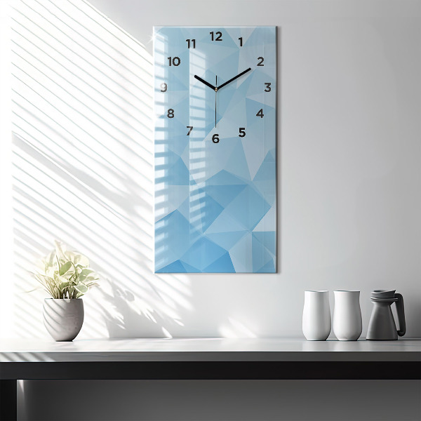Modern vertical wall clock Triangles abstract
