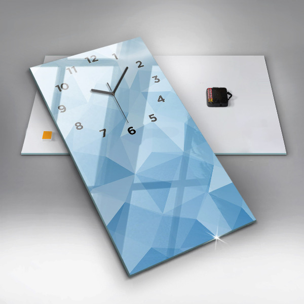 Modern vertical wall clock Triangles abstract