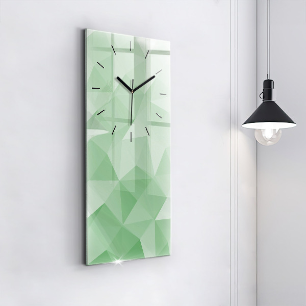 Modern vertical wall clock Triangles abstract