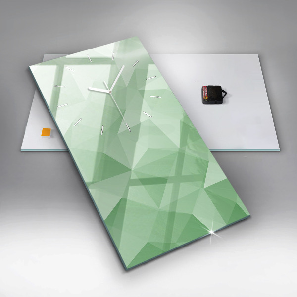 Modern vertical wall clock Triangles abstract
