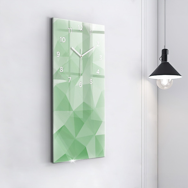Modern vertical wall clock Triangles abstract