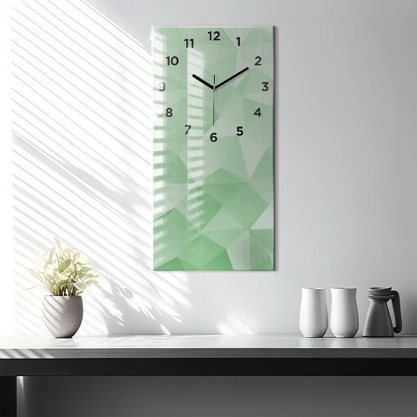 Modern vertical wall clock Triangles abstract