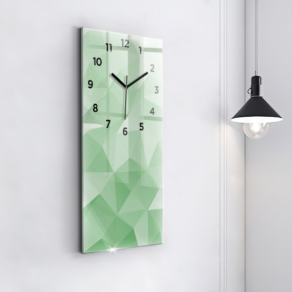 Modern vertical wall clock Triangles abstract