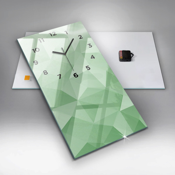 Modern vertical wall clock Triangles abstract