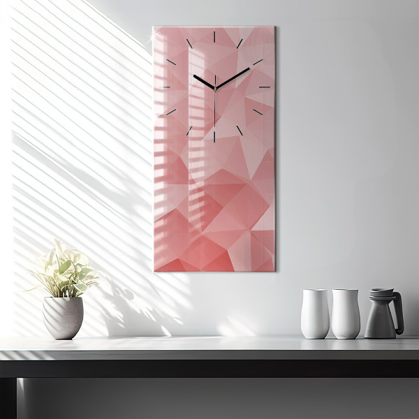 Modern vertical wall clock Triangles abstract