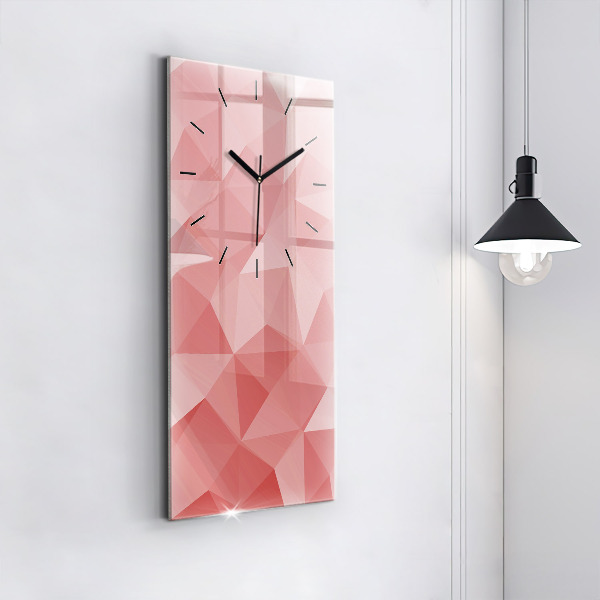 Modern vertical wall clock Triangles abstract