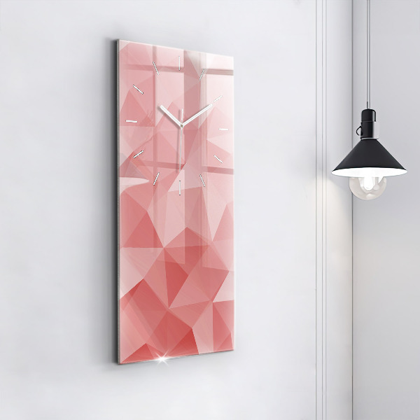 Modern vertical wall clock Triangles abstract