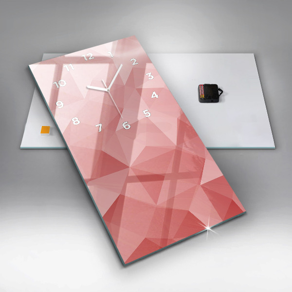 Modern vertical wall clock Triangles abstract